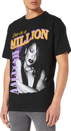 Mister Tee Herren Aaliyah One In A Million Oversize Tee T-Shirt, Black, XXL