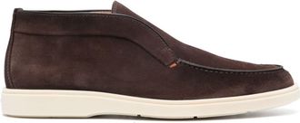 Santoni slip-on suede boots - men - Calf Leather/Rubber/Calf Suede - 5 1/2 - Brown
