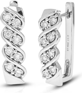 Vir Jewels 1/5 cttw Round Lab Grown Diamond Hoop Earrings Prong Settings on.925 Sterling Silver