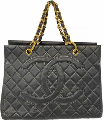 Chanel Black Leather Tote Bag (Pre-Owned)