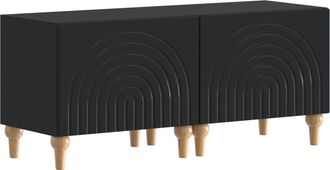 vidaXL Mueble De Tv Negro Madera De Ingenier&iacute;a Vidaxl