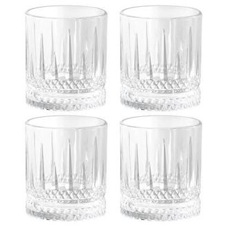 Gibson Home 4 Piece 13 Ounce Iceberg Embossed Double Old-Fashioned Glass Set in Clear at Nordstrom