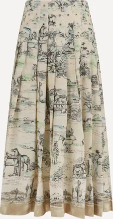 Alemais Gonna Scout midi in lino Woman 10