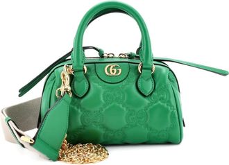 Gucci Ophidia Convertible Boston Top Handle Bag GG Matelasse Leather Mini crossbody bag - Groen
