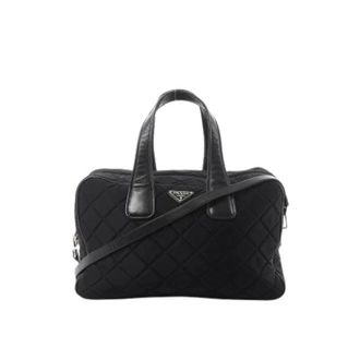 Prada Pre-owned Handbags, female, Black, Size: ONE SIZE Pre-owned Tessuto 2-way Bag