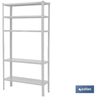 cofan Kit Estant. Metal C/torn. 5 Baldas 180x90x40 Blc, Estanter&iacute;a Met&aacute;lica Color Blanco Con Medidas En 180 Cm De Alto, 90 Cm De Ancho Con 30 Y 40 Cm De Pro