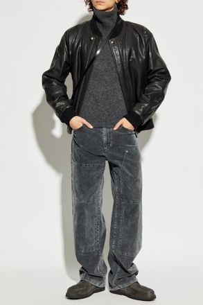 Isabel Marant Leather Jacket Blaike, Mens, Black