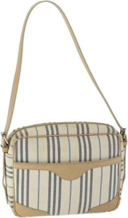 Burberry Pre-owned Canvas Schoudertas - Dames - Vintage Schoudertas - Beige - ONE Size - Vintage