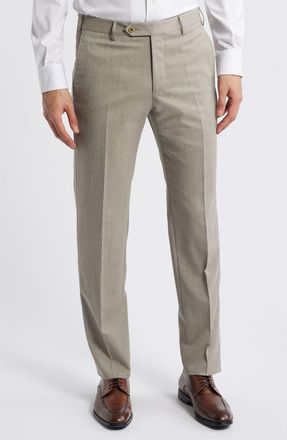 Zanella Parker Stretch Wool Trousers in Sand at Nordstrom, Size 33
