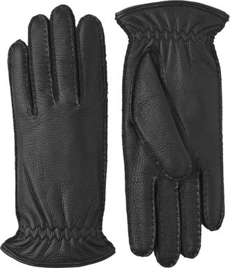 Hestra Handgemaakte Elandenleren Handschoenen met Kasjmier Voering- Zwart - Heren - Handschoenen - Zwart - 9 1/2 IN - Kasjmier - Accessoires
