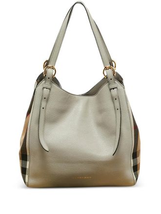 Burberry canterbury check leather tote - Grigio