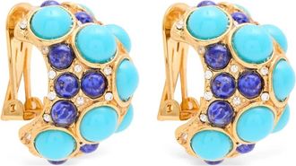 Kenneth Jay Lane stone embellished clip earrings - Goud