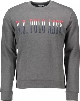 U.S.Polo Association Grijs katoenen sweatshirt met logoprint - Heren - Sweatshirts - Grijs - 2XL - Katoen - Hoodies & sweatvesten