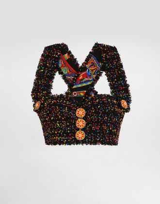 Dolce & Gabbana Tweed Top - Woman Shirts And Tops Multicolor 38