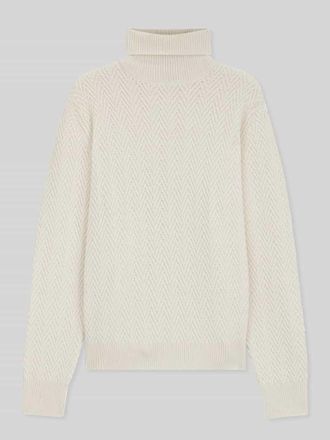 HUGO BOSS Regular Fit Rollkragenpullover aus reiner Schurwolle Modell HATILO in Offwhite, Gr&ouml;&szlig;e XL