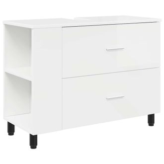 vidaXL Unidad De Tocador De Ba&ntilde;o Blanco Brillante 80 X 35 X 60 Cm Vidaxl