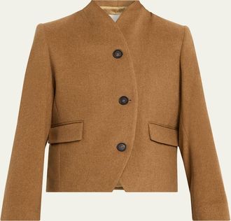 House of Dagmar Curved Wool-Blend Jacket