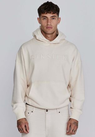 Siksilk Kapuzenpullover SIKSILK Siksilk Kapuzenpullover Applique Hoodie, Herren, Gr. XL, beige, Obermaterial: 100% Baumwolle CO., Pullover Kapuzenpullover