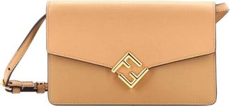 Fendi FF Diamonds Wallet on Chain Leather shoulder bag - Marrone