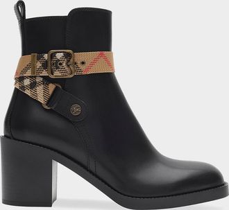 Burberry Huntley 80mm Leather Ankle Boots