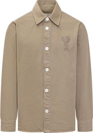 Ami Ami De Coeur Overshirt - Heren - Spijkeroverhemden - Beige - XS - Katoen - Overhemden
