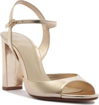 Alexandre Birman Amy Metallic Leather Sandal in Golden at Nordstrom, Size 8.5