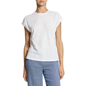 Theory Cap Sleeve Organic Cotton T-Shirt in White at Nordstrom, Size X-Large
