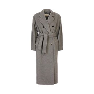 Max Mara Madame 101801 Coat - female - Max Mara - Belted Coats - Gray - 2XS - Coats