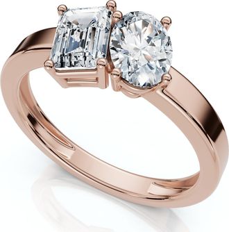 Pompeii3 Toi Et Moi 1ct Diamond Ring 14k Gold Lab Grown