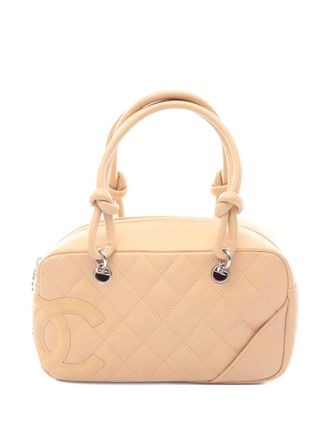 Chanel 2005-2006 mini Cambon line bowling bag - women - Calf Leather/Patent Leather - One Size - Neutrals