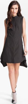 3.1 Phillip Lim Flirt Sleeveless Gabardine Shirtdress in Charcoal at Nordstrom, Size 6