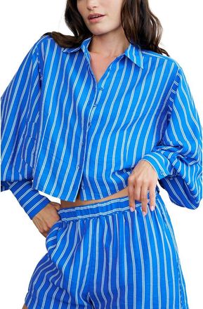 Ciebon Brielle Boxy Button-Up Shirt in Blue at Nordstrom Rack, Size X-Small