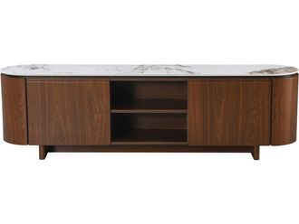 Habitat et Jardin Porta Tv In Legno stonea Con Piano In Ceramica - 200 X 40 X 55 Cm - Marrone