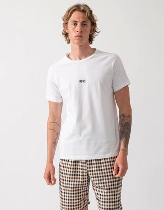 HUGO BOSS Mens BOSS Orange Mens Slim Fit Beach T-Shirt - Natural 105 - White - Size: 38