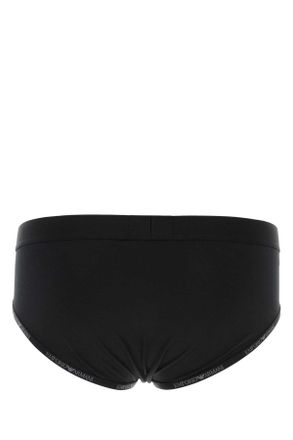 Emporio Armani Mens Black Stretch Cotton Brief Set Exterior: Elastane Intimo