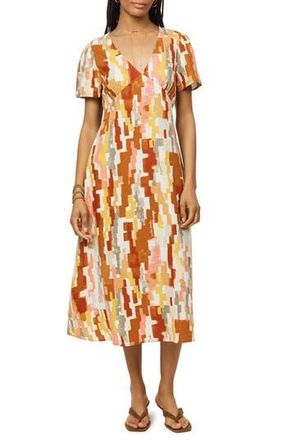 Scotch & Soda V-Neck Linen Blend Dress in Moroccan Rug at Nordstrom Rack, Size X-Small