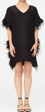 Marie Oliver Maura Feather Dress In Black