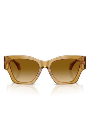 Versace 53mm Cat Eye Sunglasses in Transparent Honey/Yellow at Nordstrom