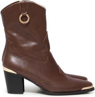 Belle & Bloom Dallas Western Boot in Dark Brown at Nordstrom, Size 10