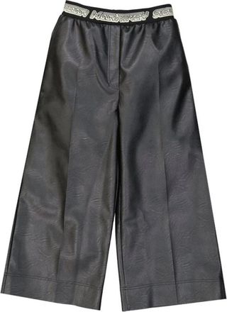 Stella McCartney Leren Broek - Dames - Vrijetijds broeken - Zwart - M - Leer - Broeken