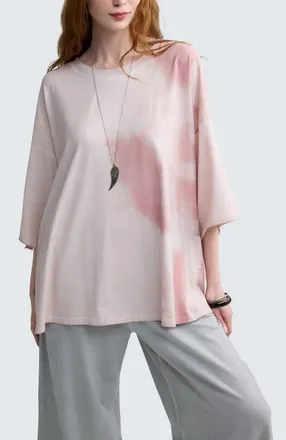 Luukaa D'Celli Thalia Garment-Dyed Top in Rose Quartz at Nordstrom, Size X-Large/xx-Large