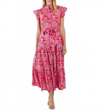 Jude Connally Marabella Midi Dress In Imperial Garden Coral