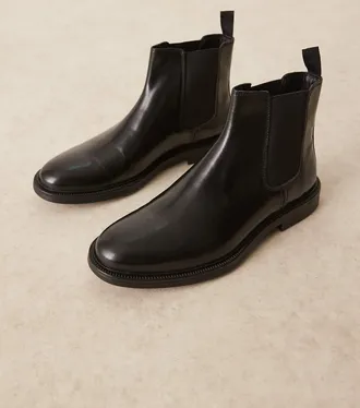 Asos Stivaletti Chelsea in pelle nera lucida-Nero