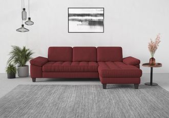 Sit&more Ecksofa »Westham L-Form« Recamiere, mit oder ohne Bettfunktion, Bettkasten, Füsse wengefarben