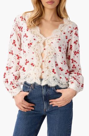 Cami NYC Yuri Lace Shirt in Candied Rose at Nordstrom, Size Xx-Small