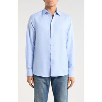 Jack Victor Herschel Linen & Tencel Blend Button-Up Shirt in Blue at Nordstrom Rack, Size Medium