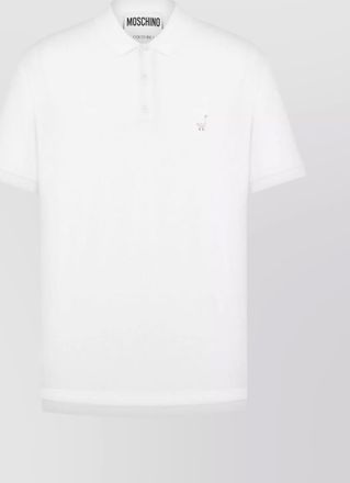 Moschino cotton embroidered logo short-sleeve polo shirt