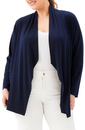 Karen Kane Open Front Travel Jersey Cardigan in Navy at Nordstrom, Size 2 X