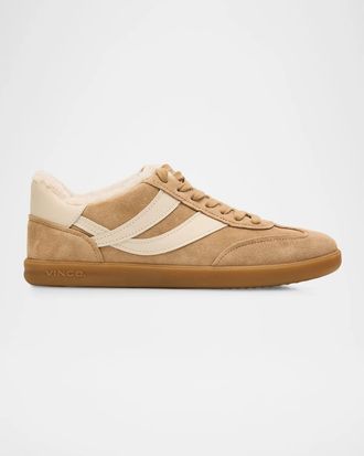 Vince Oasis Shearling-Lined Suede Low-Top Sneakers