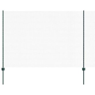Berkfield Home Fence Posts 11 pcs U-Channel Green 150 cm Steel, Hexagon Fence Gr